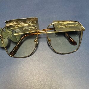 Universal Thread Gold-Frame Square Sunglasses with Blue Light Lenses